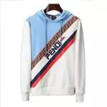 sweater homme fendi oversize hoodie broderie white